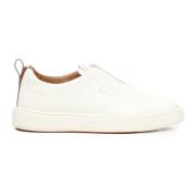 Witte leren instap sneakers Santoni , White , Heren