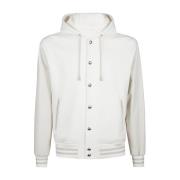 Hooded Nappa Mouw Katoenen Bomber Eleventy , White , Heren