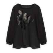 Sweatshirt met applicaties op de voorkant Fiorella Rubino , Black , Da...