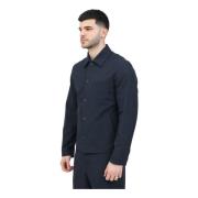 Blauwe Hybride Overhemd Blazer Jas Selected Homme , Blue , Heren