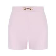 Roze Horsebit Shorts in Stretch Crêpe Elisabetta Franchi , Pink , Dame...