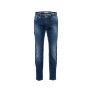 Straight Leg Jeans, Style Chris Brax , Blue , Heren