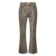 Leopard Betzy Cropped Jeans Ganni , Multicolor , Dames