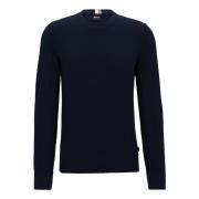 Blauwe Crew Neck Sweater Hugo Boss , Blue , Heren