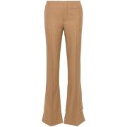 Beige Wol Bootcut Broek Chloé , Beige , Dames