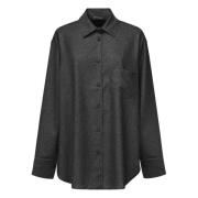 Grijze Oversized Mêleer Stof Shirt Andamane , Gray , Dames