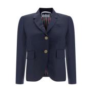 Wollen Blazer Jas met Knoopsluiting Thom Browne , Blue , Dames