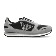 Sneakers met logo Emporio Armani , Gray , Heren