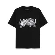 Zwarte Crew Neck Korte Mouw Shirt Amiri , Black , Heren