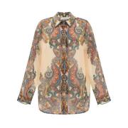 Paisley Patroon Juweelknoop Shirt Zimmermann , Multicolor , Dames