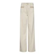 Clay Wide-Leg Jeans met Gouden Details MOS Mosh , Beige , Dames