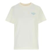 Witte T-shirts en Polos met Geborduurd Logo A.p.c. , White , Heren