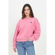 Roze Crewneck Sweater Modern Fit Tommy Jeans , Pink , Dames