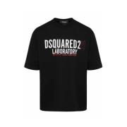 T-Shirt Dsquared2 , Black , Heren