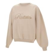 Beige Katoenen Sweatshirt met Logo Borduurwerk Rotate Birger Christens...