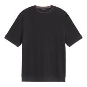 T-shirt met Korte Mouwen en Metalen Logo Herno , Black , Heren