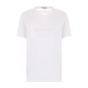 Logo Versierd Katoenen T-shirt Elisabetta Franchi , White , Dames