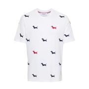 Wit Pique T-Shirt Thom Browne , White , Heren