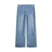 Flowy Wideleg Denim Jeans Summum Woman , Blue , Dames