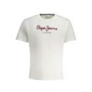 Gedrukt Katoenen T-shirt, Stof Pepe Jeans , White , Heren