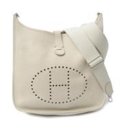 Pre-owned Leather crossbody-bags Hermès Vintage , White , Dames