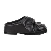 Vierkante Neus Leren Instap Sandalen The Attico , Black , Dames