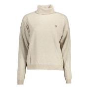 Beige Wollen Coltrui Trui Vrouwen U.s. Polo Assn. , Beige , Dames