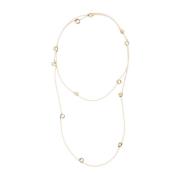 Metalen Element Lange Ketting Liviana Conti , Beige , Dames