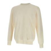 Kasjmier Crew Neck Sweater Wit Kangra , White , Heren