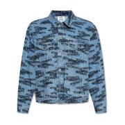 Denimjack met logo Vetements , Blue , Heren