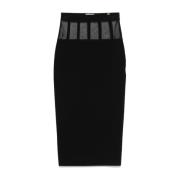 Zwarte Rok met Doorzichtige Panelen Elisabetta Franchi , Black , Dames