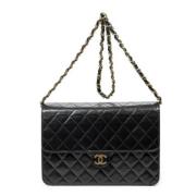 Pre-owned Leather chanel-bags Chanel Vintage , Black , Dames