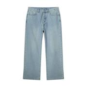 Vintage Cotton Twill Straight Fit Jeans Summum Woman , Blue , Dames