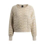 Gestructureerde Cropped Sweater - Wit Hugo Boss , White , Dames