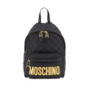 Stijlvolle rugzak met afgerond ontwerp Moschino , Black , Dames