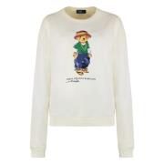 Logo Print Katoenen Sweatshirt Polo Ralph Lauren , White , Dames