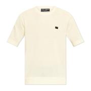 T-shirt met logoplaatje Dolce & Gabbana , Beige , Heren