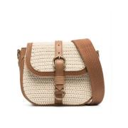 Gevlochten Leren Cross Body Tas Golden Goose , Beige , Dames