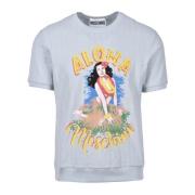 Couture T-shirt 100% Katoen Moschino , Blue , Heren