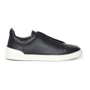 Blauwe Marine Slip-On Sneakers met Elastiek Ermenegildo Zegna , Blue ,...