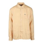 Linnen Overhemd Lacoste , Beige , Heren