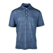 Linnen Polo Fedeli , Blue , Heren