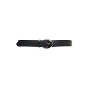 Zwarte Leren Riem met Zilveren Details Orciani , Black , Dames