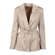 Lyocell Jas Max Mara Studio , Beige , Dames