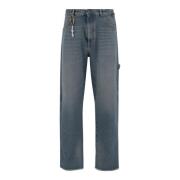 Relax Fit Worker Denim Broek Darkpark , Blue , Heren