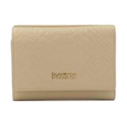 Compacte beige portemonnee met reliëfpatroon Kazar , Beige , Dames