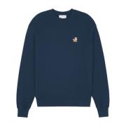 Speedy Fox Katoenen Sweatshirt Maison Kitsuné , Blue , Heren