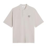 Fox Head Patch Katoenen Poloshirt Maison Kitsuné , Gray , Heren