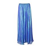 Metallic Zijden Elegant Modejurk Forte Forte , Blue , Dames