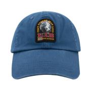 Katoenen Baseball Cap met Logo Applicatie Parajumpers , Blue , Heren